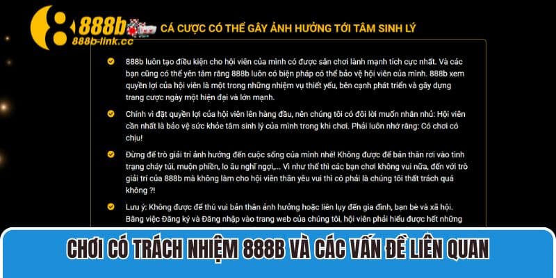 Chơi Có Trách Nhiệm 888b 1 Chơi có trách nhiệm 888B và các vấn đề liên quan